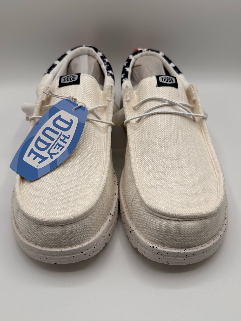 Hey Dude Men's Wally Funk Americana Stars Size 12 White/Navy Blazer Shoes 2025 - Picture 4 of 8